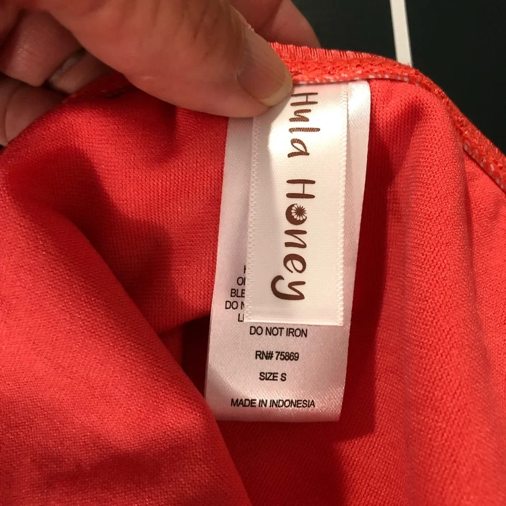 NEW Hola Honey Swim Bikini Bottoms, Size Small, Red Orange